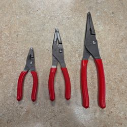 Snap On 3 Piece Long Nose Soft Grip Plier Set LN47ACF