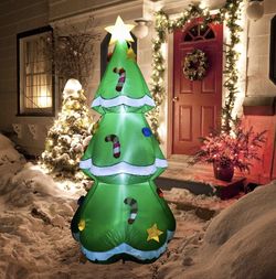 5 Ft Inflatable Christmas Tree Decoration – LED Light Up Xmas Blow Up Decor New