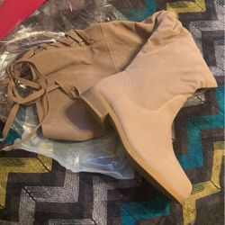 Womens Tan/Porta Bella Colored Thigh High Suede Boots Size 8.5 Brandnew 