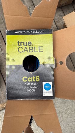 TrueCable Cat6 CMR Riser Ethernet Cable 1000ft Blue