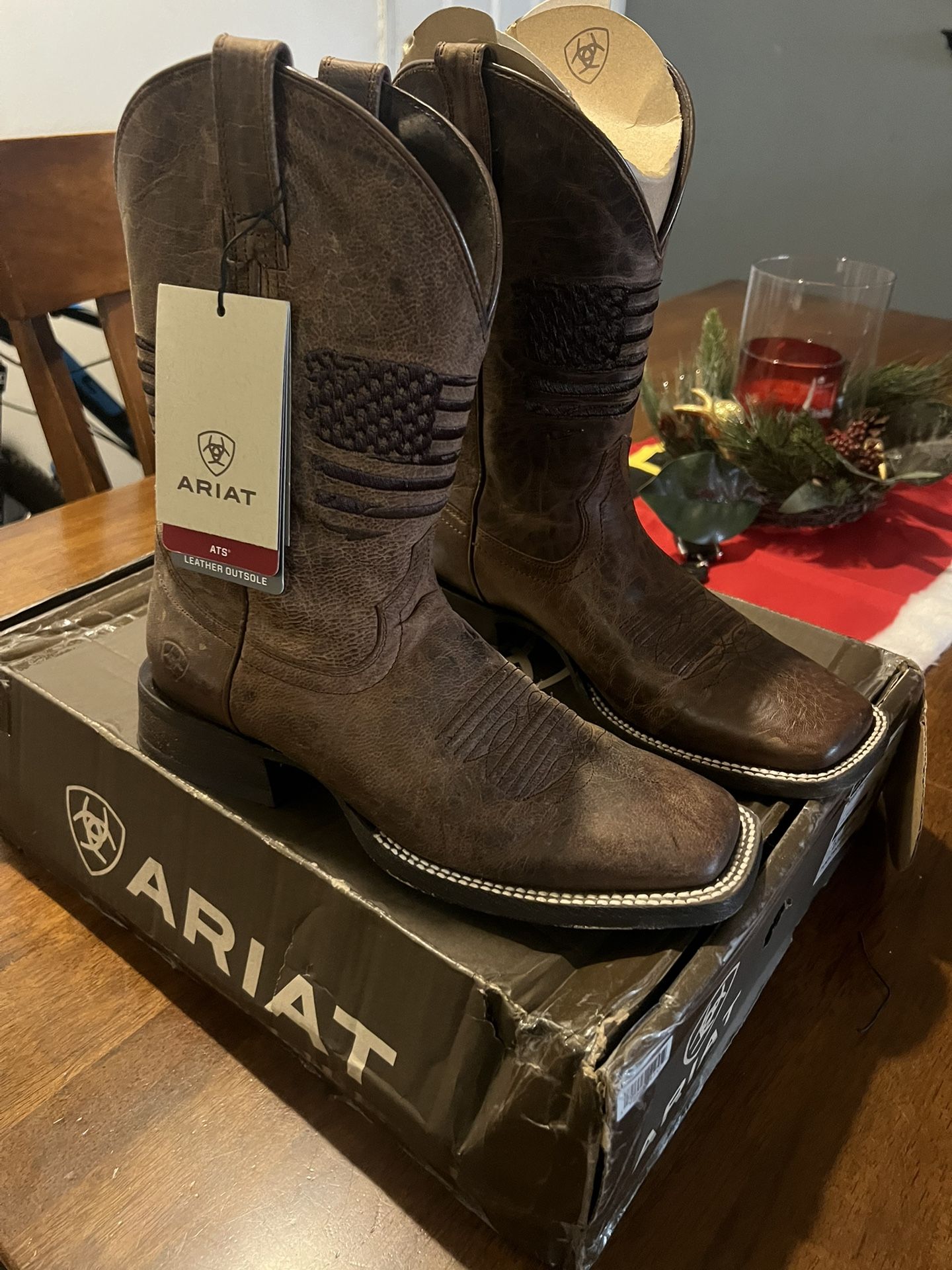 Ariat 10029699 Circuit Patriot Western Boots for Men - Weathered Brown - 8M