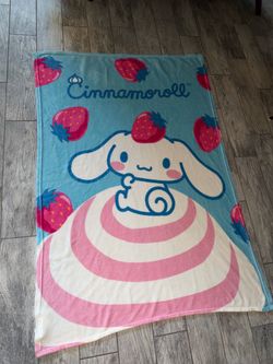 Northwest Cinnamoroll Micro Raschel Throw Blanket, 46" x 60", Strawberry Bun