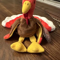 TY BEANIE BABY 1996 “GOBBLES” the TURKEY w/ PE PELLETS RARE RETIRED EXCELLENT 