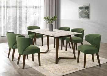 Hamilton ONYX Silver Black Dining Table + 6 Chair Set
