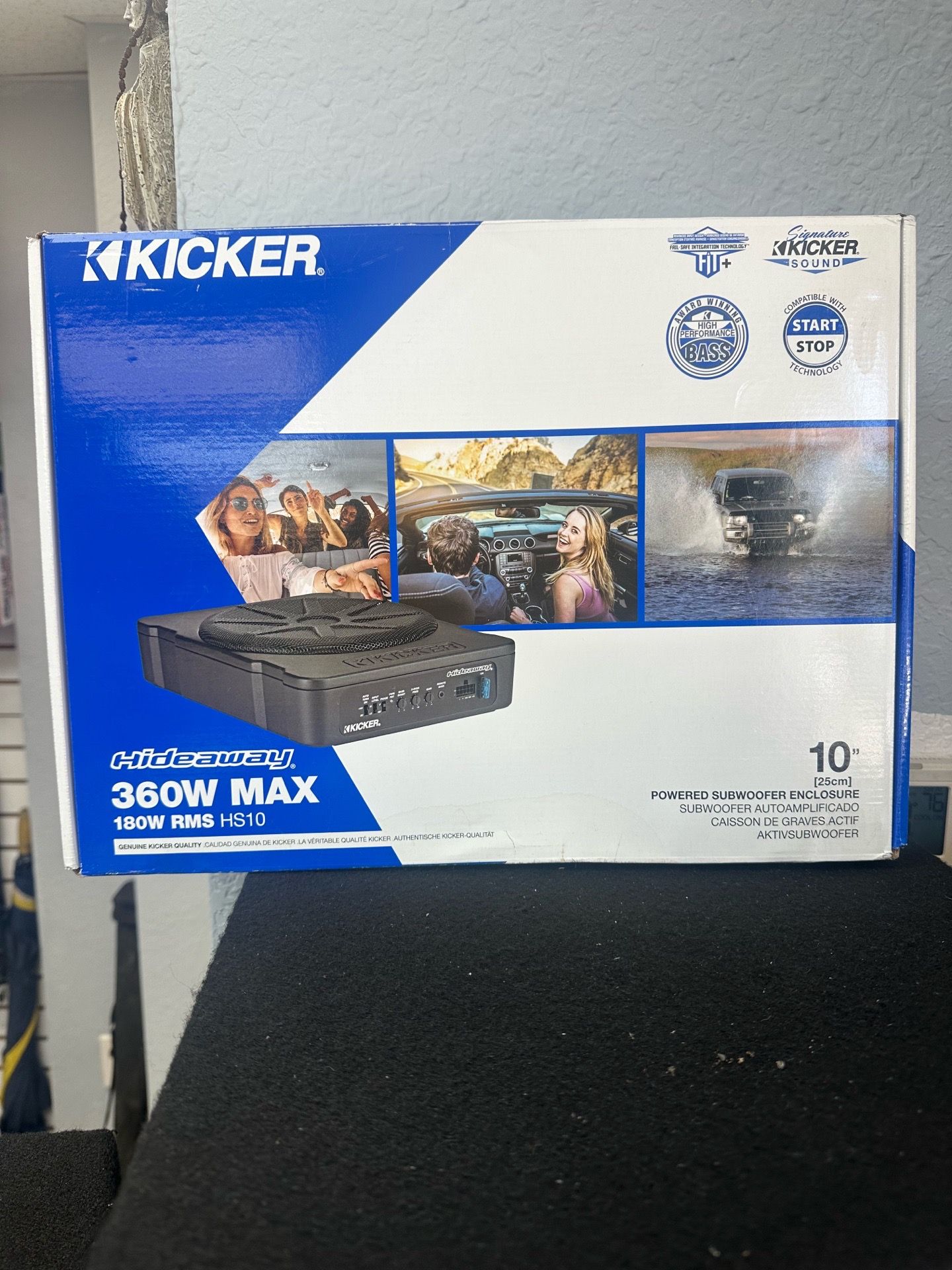 Kicker 51HS10 Hideaway™ compact powered subwoofer with 10" sub and 180-watt amp