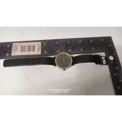 Skagen Women's Watch 34mm Gold Gray Dial Black Leather SKW2490 Quartz Dress