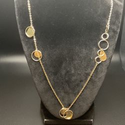 30” Goldtone Necklace With Dangling Charms