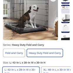 Frisco Heavy Duty Fold & Carry Single Door Collapsible Wire Dog Crate, Large