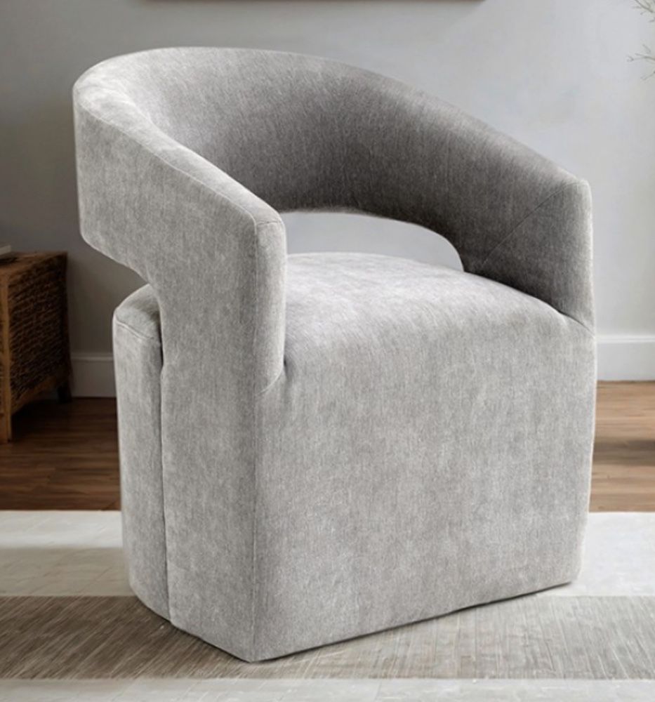 Grey Arm Chair W/ Casters Brand New In Box