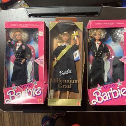 Vintage Barbie Lot Millennium Grad Army Barbie 90s Collector Dolls