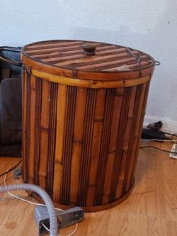 Rare Egyptian like wood basket.