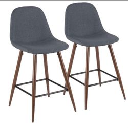 Charlton 30" Upholstered Bar Stools with Back Bar Chair Set of 2