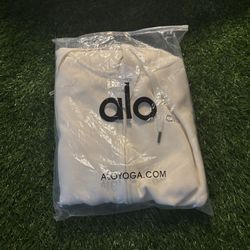 Cream Alo Zipup Hoodie