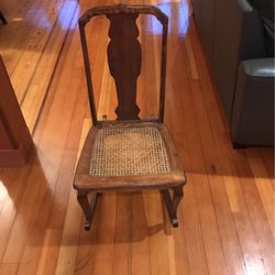 Antique Queen Anne wood sewing chair