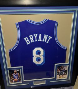 Framed Kobe Bryant (8) BLUE Autographed Jersey THE 🐐🔥💎🔥💎🔥💎
