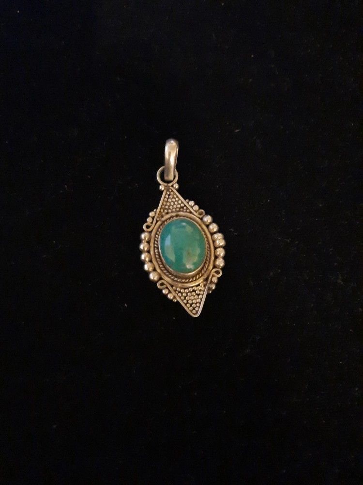 Sterling Silver Turquoise Stone Charm