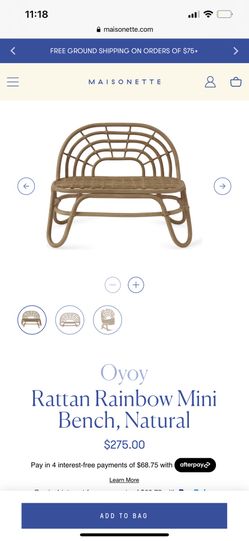 Rattan Rainbow Kids Bench  Normally 275