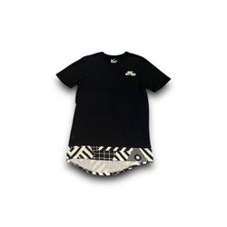 Nike Shirt Size Medium Athletic Cut Long Black White Short Sleeve Graphic Tee