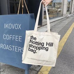 Canvas tote bag cotton the notting hill print bag shopping shoulder bag