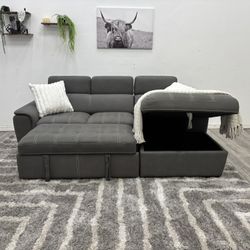 Sectional Couch Pull Out Bed - Free Delivery 