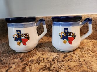 Texas Vintage Coffee Cups Pair Cup 