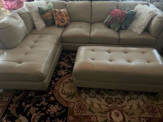Beautiful genuine, leather tan couch