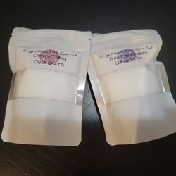 REIKI INFUSED bath salt crown chakra with clear quartz and third eye chakra with labradorite