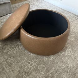 Ottoman Camel brown leather look