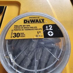 DEWALT DW2002C30 1" #2 30 Pack Screwdriver Bits New In Box (30) Bits, FIRM