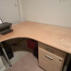 IKEA Wooden Office Desk w/ Drawers