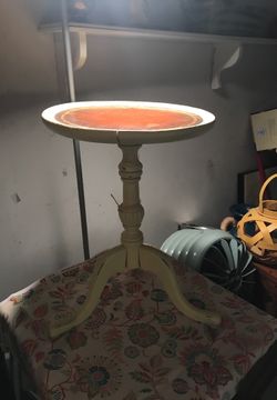 Hand painted cute round plant table! Unique