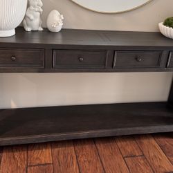 Weathered Black Console Table 