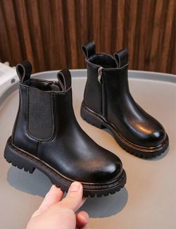 Black leather boots