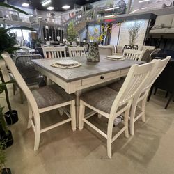 Two-Tone Counter Height Dining Room Set / 7pc