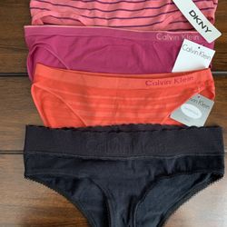 4 NWT CK/DKNY Panties Bikini Bundle Sz S