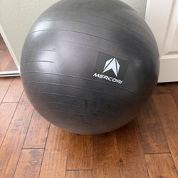 Black Mercori Fitness Ball With Anti-Burst Design For Balance & Core Fitness 