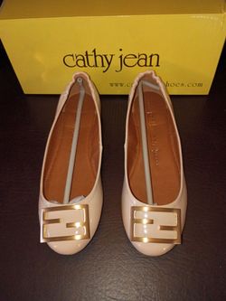 Cathy Jean Ballet Flats with Gold Buckle