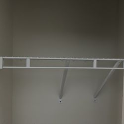 Coat Closet Steel Metal Hanger Shelf Rack White