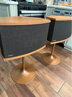 Vintage Bose 901 Series Speakers with Tulip Stands