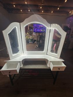 White vanity mirror