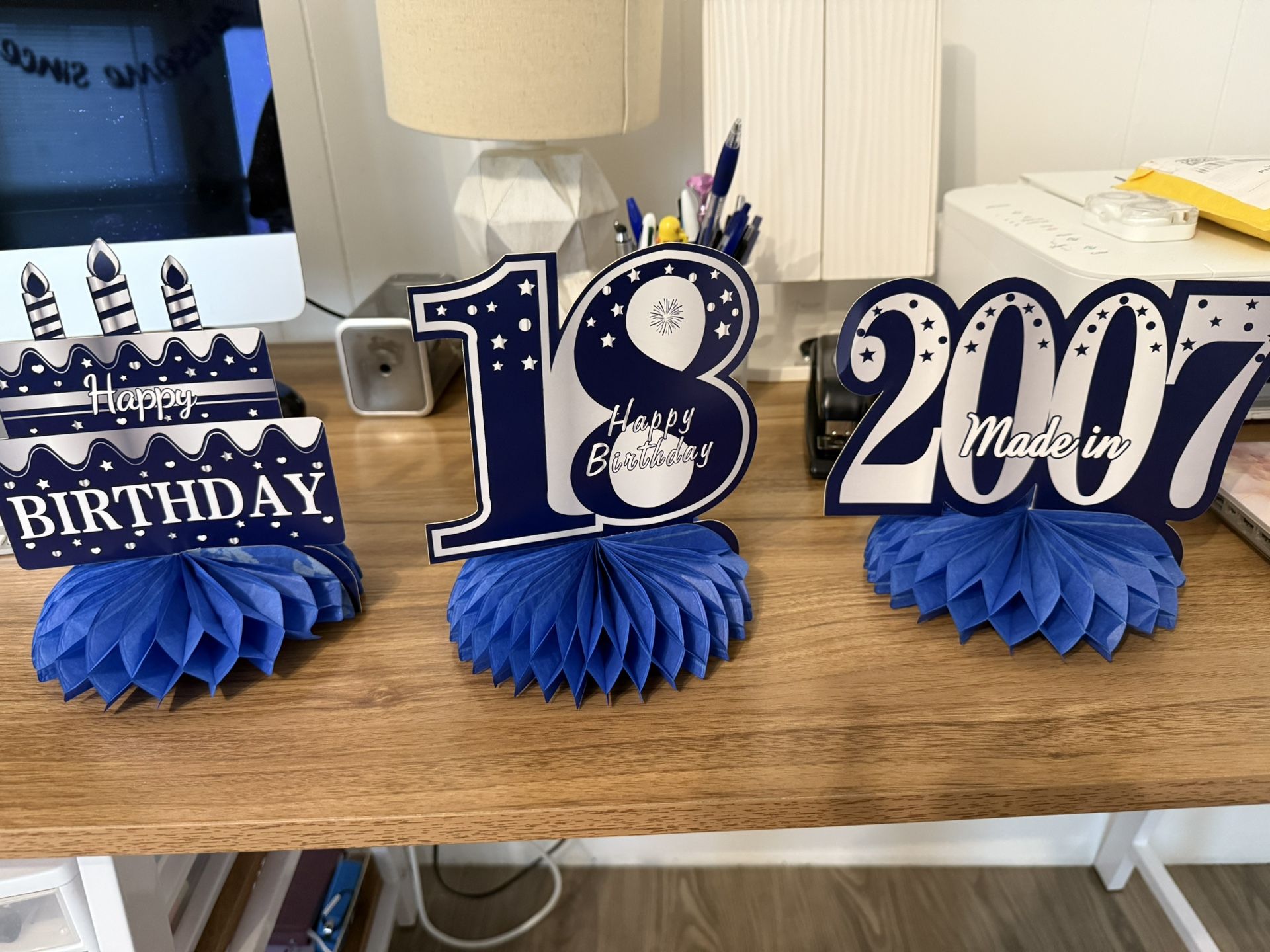 Happy 18th Birthday Blue Decor+FREE🥳