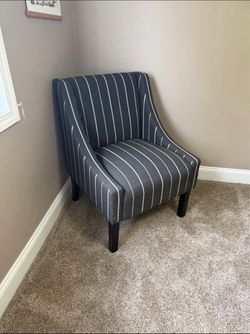Gray Pinstripe Accent Chair