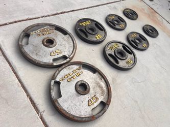 Gold’s Gym 170 LB Olympic Weight Plate Set – Cast Iron Home Gym Weights