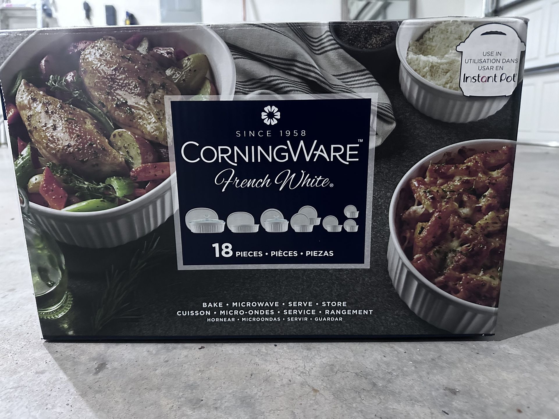 Corningware French White 18 Piece Set - Brand New