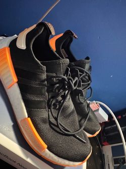 Adidas NMD R1 Black & Orange Sneakers – Boost Running Shoes – Men’s Athletic Streetwear