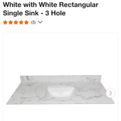 43x22 White Marble Countertop