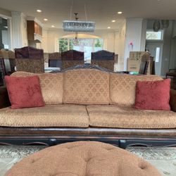 Fabric And Leather Couch