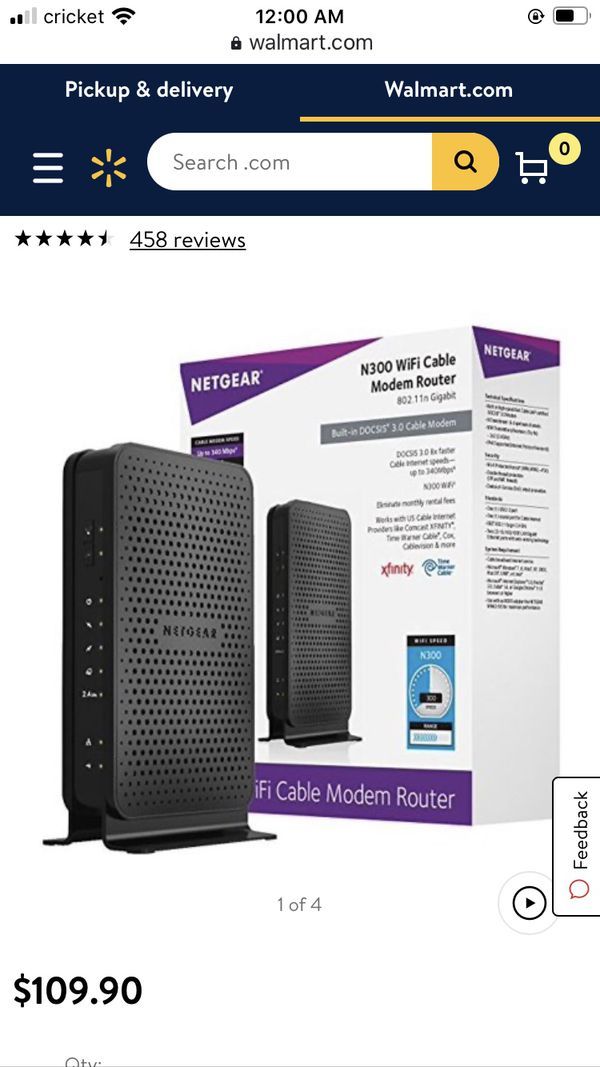 NETGEAR N300 WiFi Cable Modem Router