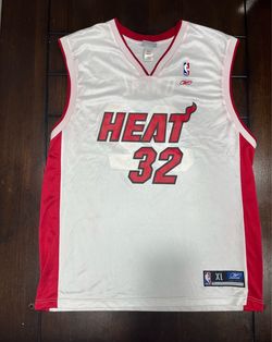 Vintage Shaquille ONeal Miami Heat Reebok Jersey XL White 32 NBA Y2K