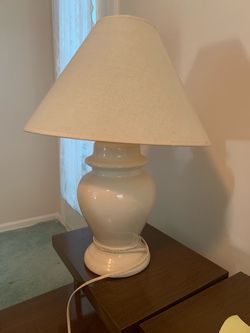 White Ceramic Table Lamp with Shade